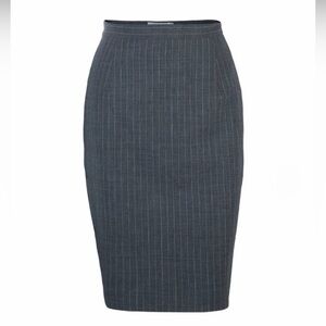 MaxMara Charcoal Pinstripe Pencil Skirt 95%Virgin Wool